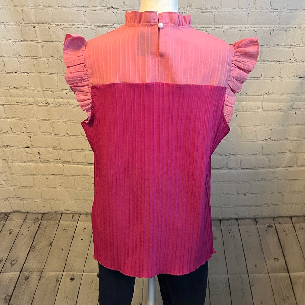 Pink Ruffled Women's Top - Picture 2 of 2